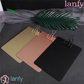 Lanfy อุปกรณ์เครื่องเขียนคลิปบอร์ดโลหะ A5 ขนาด A5 หลากสี