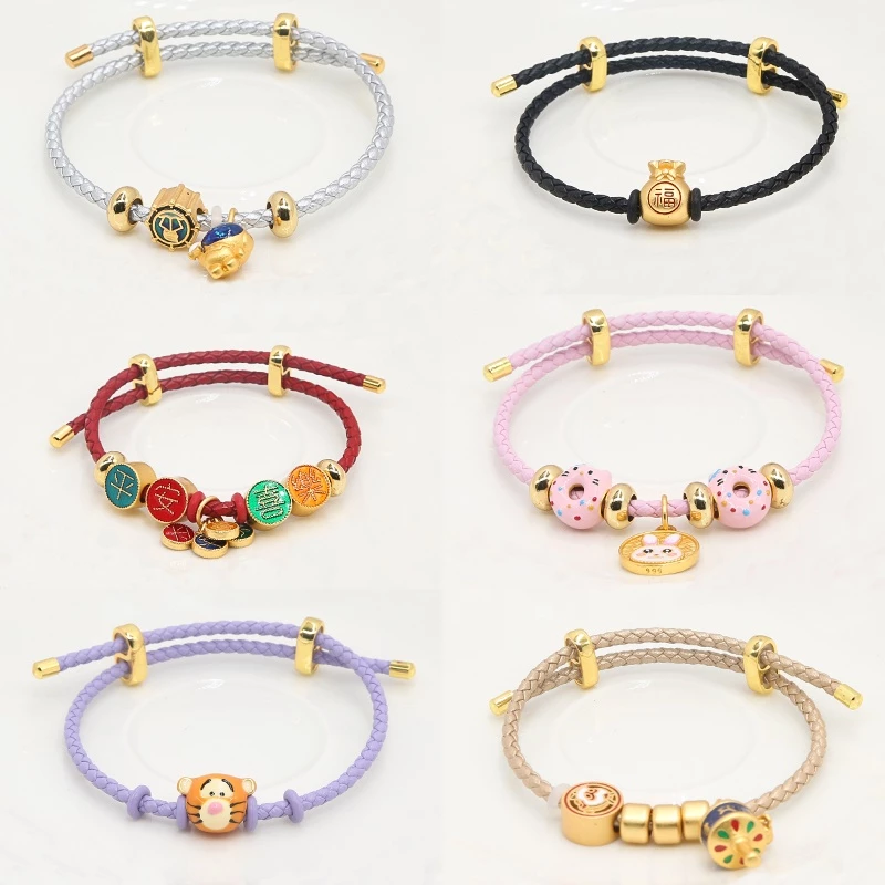 สร้อยข้อมือ สร้อยข้อมือ ลูกปัดทอง 3 มม. 3.0 มม. ปรับได้ กันน้ํา DIY thumbnail 5