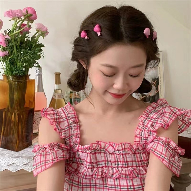 กิ๊บติดผม รูปหัวใจ สีชมพู สไตล์เกาหลี สวยงาม เหมาะกับของขวัญวันเกิด สําหรับนักเรียนผู้หญิง