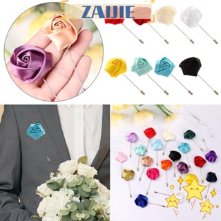 ZAIJIE Jewelry Rose Flower Brooch Bridal Wedding Decor Men Wedding Boutonniere Groom Boutonniere Brooch Flower Fashion Brooch Pin Clothes Accessory Lapel Pin Best Man Corsage/Multicolor