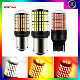 หลอดไฟเลี้ยว LED 1156 T20 BA15S BAU15S P21W PY21W 7440 W21W W21/5W 1157 BAY15D 144 SMD สีเหลืองอําพัน สีขาว สีแดง 2 ชิ้น