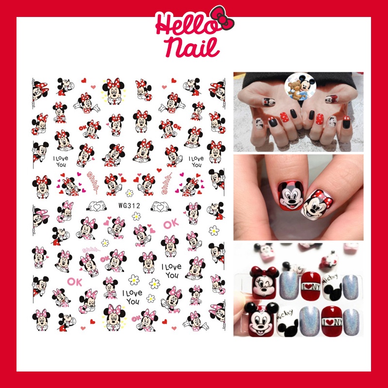 สติ๊กเกอร์ติดเล็บ 3D Mickey Mouse & Minnie มิกกี้เมาส์ สติ๊กเกอร์แต่งเล็บ Sticker สติ๊กเกอร์ น่ารัก อุปกรณ์ตกแต่งเล็บ