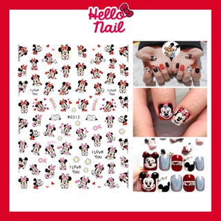 สติ๊กเกอร์ติดเล็บ 3D Mickey Mouse &amp; Minnie มิกกี้เมาส์ สติ๊กเกอร์แต่งเล็บ Sticker สติ๊กเกอร์ น่ารัก อุปกรณ์ตกแต่งเล็บ