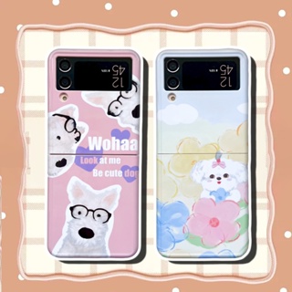 เคสโทรศัพท์มือถือแบบแข็ง กันกระแทก ลายการ์ตูนสุนัขน่ารัก สําหรับ Samsung Galaxy Z Flip 4 5G Z Flip 3