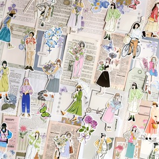 Mohamm ชุดสติกเกอร์กระดาษ เรียบง่าย โรแมนติก สําหรับตกแต่งสมุดภาพ DIY 80 ชิ้น