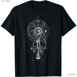 เสื้อยืดผ้าฝ้ายพิมพ์ลายZ.L.L Sport เสื้อยืดผู้ เสื่อยืดผู้หญิง MICROCOSMOS GODHEAD - Occult Sacred Geometry T-Shirt เสื้