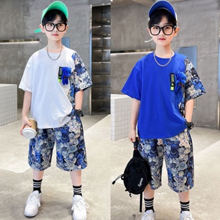 เด็กผู้ชายชุดเด็ก 2023 New Fried Street Summer Sliming Bear Fashion Fashion Two -Piece Set