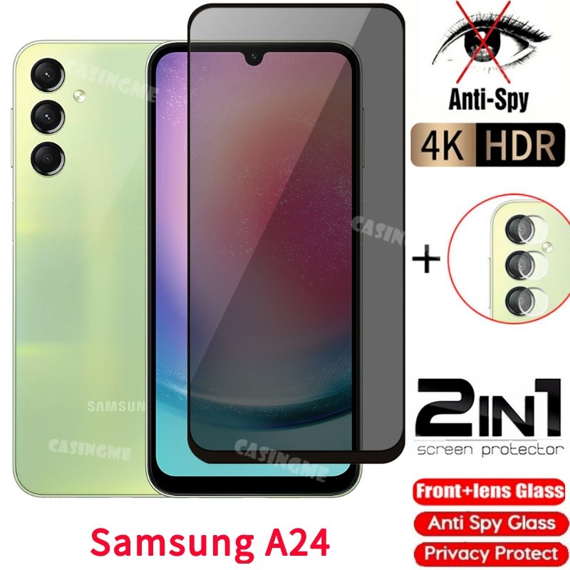 ฟิล์มกระจกนิรภัยกันรอยหน้าจอ ป้องกันการแอบมอง สําหรับ Samsung A24 2023 A24 A34 A54 M14 5G 24A A 24 4