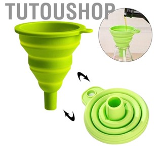 Tutoushop [Yuexinghui] (Processed Intellectual Property) (ZH) Multifunctional Kitchen Mini Silicone Folding Funnel Telescopic Oil Leakage  Dispensing Green Diameter 0.9cm