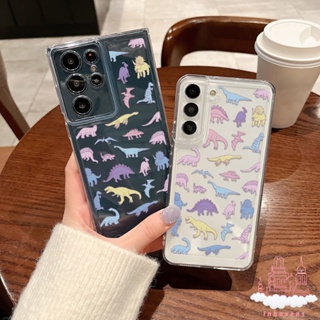 เคสโทรศัพท์ซิลิโคน แบบนิ่ม ลายไดโนเสาร์ กันกระแทก ป้องกันกล้อง สําหรับ Samsung Galaxy S23 Ultra S22 S21 Plus S20 FE A30 A32 4G A03 Core