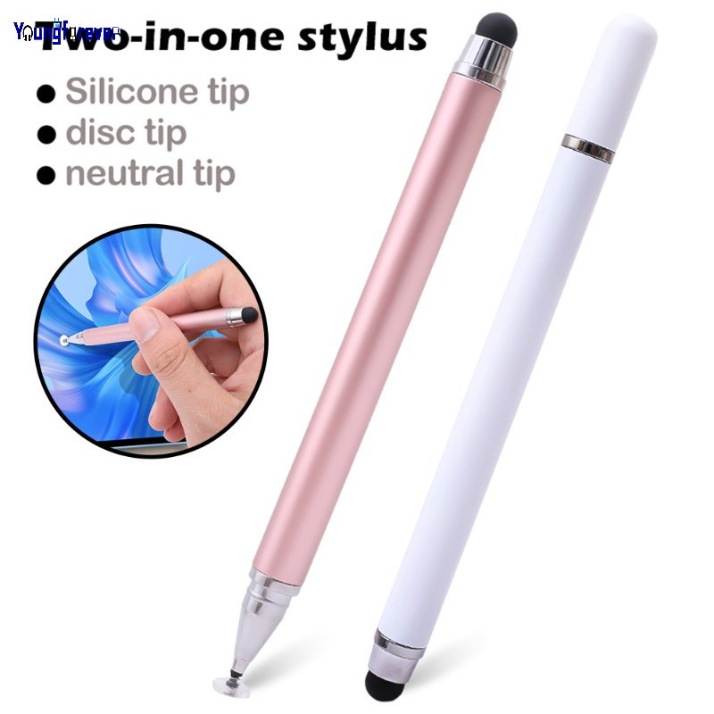 2 in 1 ปากกาสไตลัส ซิลิโคน สองหัว 3 สี สําหรับวาดภาพ แท็บเล็ต โทรศัพท์มือถือ