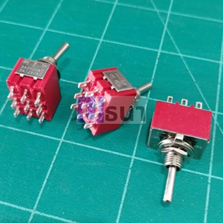 สวิทช์ สลับ โยก Miniature Toggle Switch 9 ขา 9P 2A 250V MTS-302 MTS-303 #MTS 9P (1 ตัว)