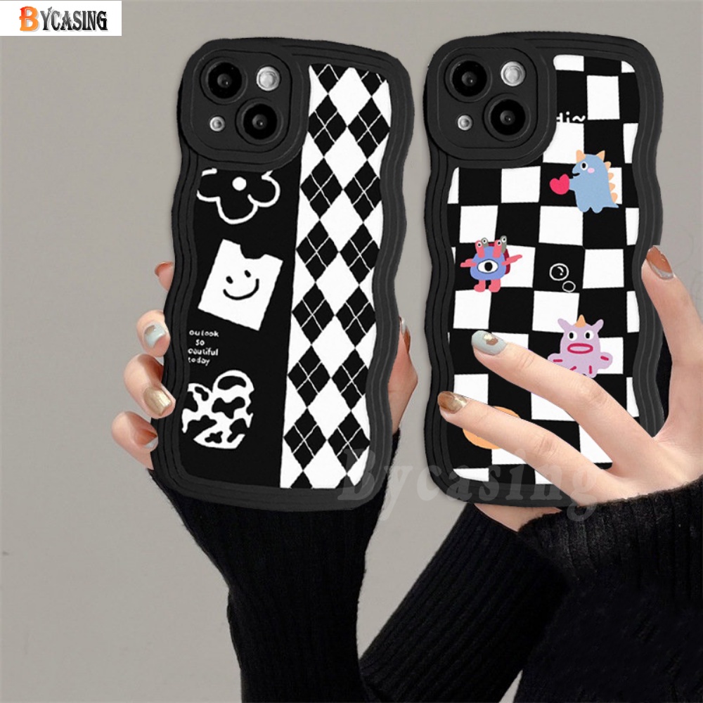 เคสโทรศัพท์มือถือ แบบนิ่ม ลายการ์ตูนมอนสเตอร์ ขอบหยัก สําหรับ VIVO Y12 Y02 Y02S Y01 Y16 Y35 Y22 Y15s Y15A Y12s V27e V25 V21e Y21 Y33s Y20 Y15 Y91C Y1s Y17 Y30 Y11 Y12i Y53S