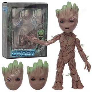 โมเดลฟิกเกอร์ Guardians of The Galaxy Groot Change Face Articulado ของเล่นสําหรับเด็ก