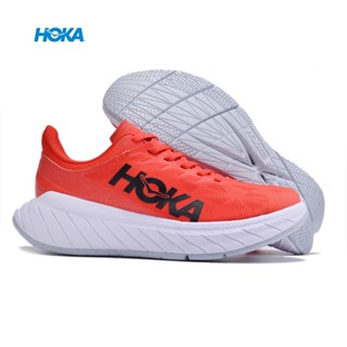 ใหม่ HokOne One Carbon X2 รองเท้ากีฬา รองเท้าวิ่ง สีขาว สีแดง 2022