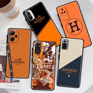 เคสโทรศัพท์ซิลิโคน TPU กันกระแทก ลายโลโก้ Hermes มีลายด้านข้าง สําหรับ Xiaomi Redmi NOTE 10 10T 10S PRO 10 PRO MAX 11T 11S 11 4G 5G