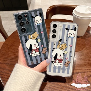 เคสโทรศัพท์มือถือ ซิลิโคนนิ่ม ป้องกันกล้อง กันกระแทก ลาย Pochacco สําหรับ Samsung Galaxy S23 Ultra S22 S21 Plus S20 FE A20 A32 A03 Core