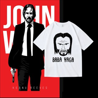 เสื้อ John Wick สกรีนลายสวยงาม แขนสั้นคอกลม ภาพยนตร์อเมริกัน ใส่ได้ทั้งชายหญิง เสื้อยืด cotton oversize พร้อมส่ง