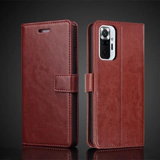 เคสโทรศัพท์มือถือหนัง พร้อมช่องใส่บัตร สไตล์เรโทร สําหรับ Xiaomi Redmi Note 10 Pro Redmi Note10 10s