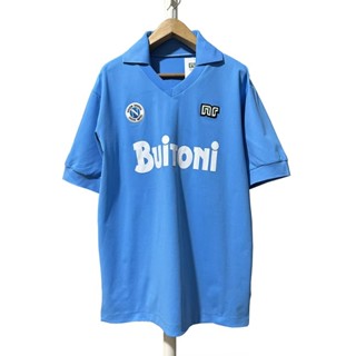 เสื้อกีฬาแขนสั้น ลายทีมชาติฟุตบอล Napoli 1986-87 ชุดเหย้า สไตล์วินเทจ แห้งเร็ว สําหรับผู้ชาย ไซซ์ S-XXL