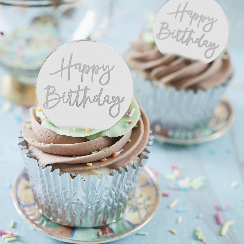 ป้ายอะคริลิค ทรงกลม สีทอง สําหรับตกแต่งเค้ก คัพเค้ก ขนมหวาน วันเกิดเด็ก DIY 3 ชิ้น - รูปที่ 2