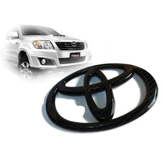 โลโก้ หน้ากระจัง Toyota Vigo ปี2005-2014 ขนาด16 X 11cm ลายเคฟล่าดำ *จัดส่งเร้ว