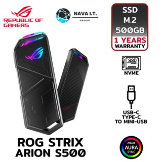 COINSคืน15%⚡FB9JMZV6⚡ SUS ROG STRIX ARION S500 (ESD-S1B05) USB-C SSD M.2 500GB รับประกัน 1ปี