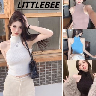 LITTLEBEE 🔥 60122# เสื้อกล้าม เสื้อครอปแขนกุดแบบผูกคอ แขนกุด เเฟชั่น