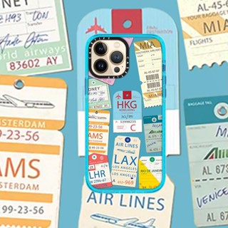 Casetify เคสโทรศัพท์มือถือ กันกระแทก ลายตั๋วเครื่องบินน่ารัก สําหรับ iPhone 14 13 Pro Max