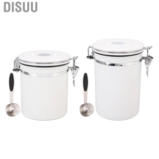 Disuu Coffee Canister Stainless Steel Good Sealing  Airtight Storage Container with  for   Nut White