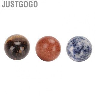 Justgogo Energy Stones Round Bead  Relax Jewelry Accessories Smooth Chakra Stones Round Bead Calm Dowm Portable  for Meditation for Collectors