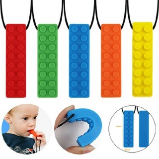 Aimy Kid Pencil Topper Chew Sensory Necklace Brick Autism Silicone Biting Teether Toy