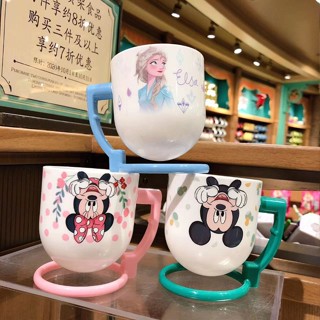 Disney แก้วใส่แปรงสีฟัน ลายการ์ตูนมิกกี้ มินนี่เมาส์ หมุนได้ กันตก สําหรับเด็กนักเรียน