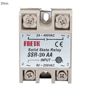 [Dhin] รีเลย์ควบคุมแรงดันไฟฟ้า DC AC SSR เฟสเดียว ไม่มีฝาครอบพลาสติก SSR-25AA SSR-40AA SSR-60AA SSR-100AA