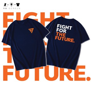 [COD]S-5XL เสื้อยืด Fight For The Future สู้เพื่ออนาคต สีกรมท่า คอกลม ลายสกรีนสวย ผ้าไม่สาก ไม่บาง นุ่มใส่สบาย COTTON100