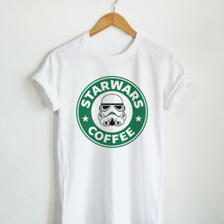 Starwars Coffee เสื้อยืดลาย เสื้อสกรีน เสื้อตลกๆ เสื้อยืดล้อเลียน เสื้อยืดคอกลม แขนสั้น