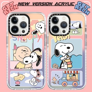 Casetify เคสโทรศัพท์อะคริลิคแข็ง กันกระแทก ลายการ์ตูน Snoopy สําหรับ IPhone 14 13 12 11 Pro MAX IX XS MAX XR