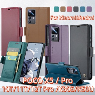 เคสโทรศัพท์มือถือหนัง ฝาพับ พร้อมช่องใส่บัตร 6 สี สําหรับ xiaomi POCO X5 Pro 12T 11T 10T Pro xiaomi 12 12X 12S 11Lite Redmi K30S K50 Ultra