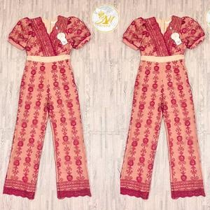 ชุดจั้มกางเกง สีแดง ชุดจั้มใส่ทำงาน ชุดใส่เที่ยว (S-4XL) #C371