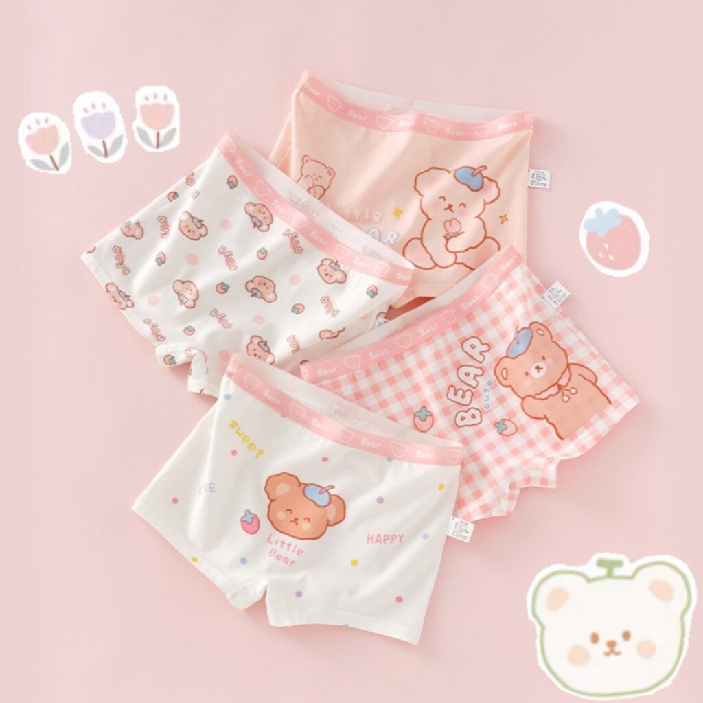 PRETTY BABYกางเกงในเด็กผู้หญิง (1-14ปี) ผ้าฝ้ายนุ่ม ระบายอากาศได้ดี ยืดหยุ่น ลวดลายน่ารัก(775)