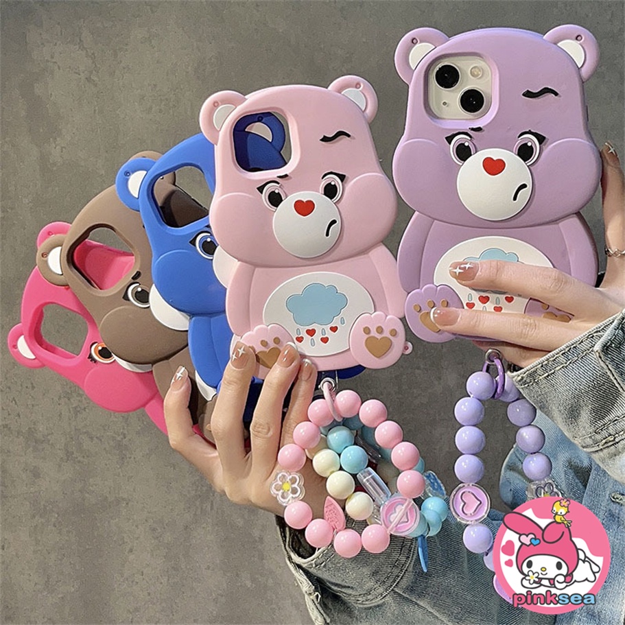 เคสโทรศัพท์มือถือ ซิลิโคนนิ่ม TPU กันกระแทก ลายหมีแคร์แบร์ 3D สําหรับ iPhone 15 14 13 12 11 Pro Max X Xr Xs Max 8 7 6 6s Plus SE2020