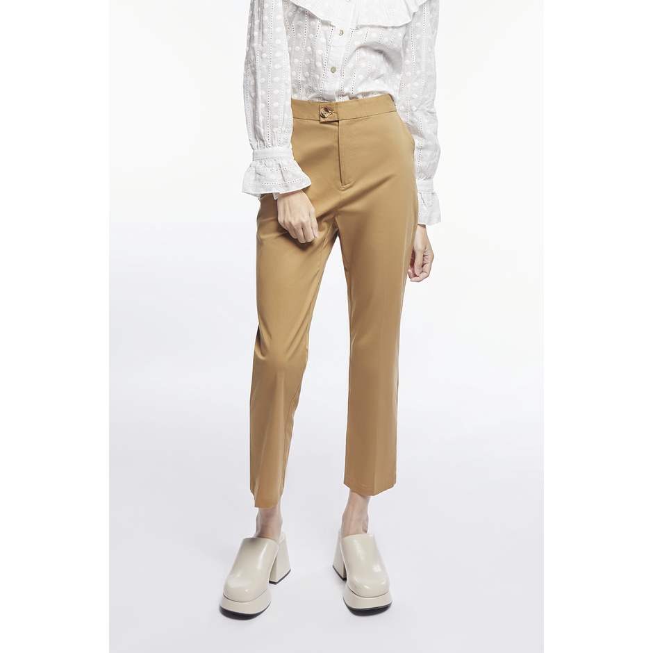 EP กางเกงขายาวทรงสลิม ผู้หญิง สีน้ำตาล | Slim Fit Long Pants | 00831