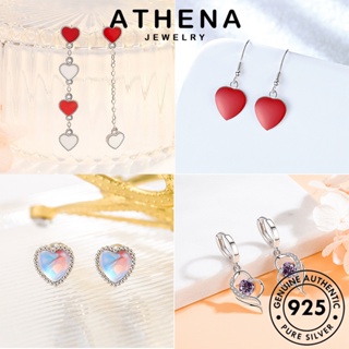 ATHENA JEWELRY หนีบ เครื่องประดับ ผู้หญิง 925 เงิน รักหัวใจ Silver มอยส์ซาไนท์ไดมอนด์ แท้ ตุ้มหู เกาหลี เครื่องประดับ แฟชั่น ห่วง ต่างหู ต้นฉบับ M053