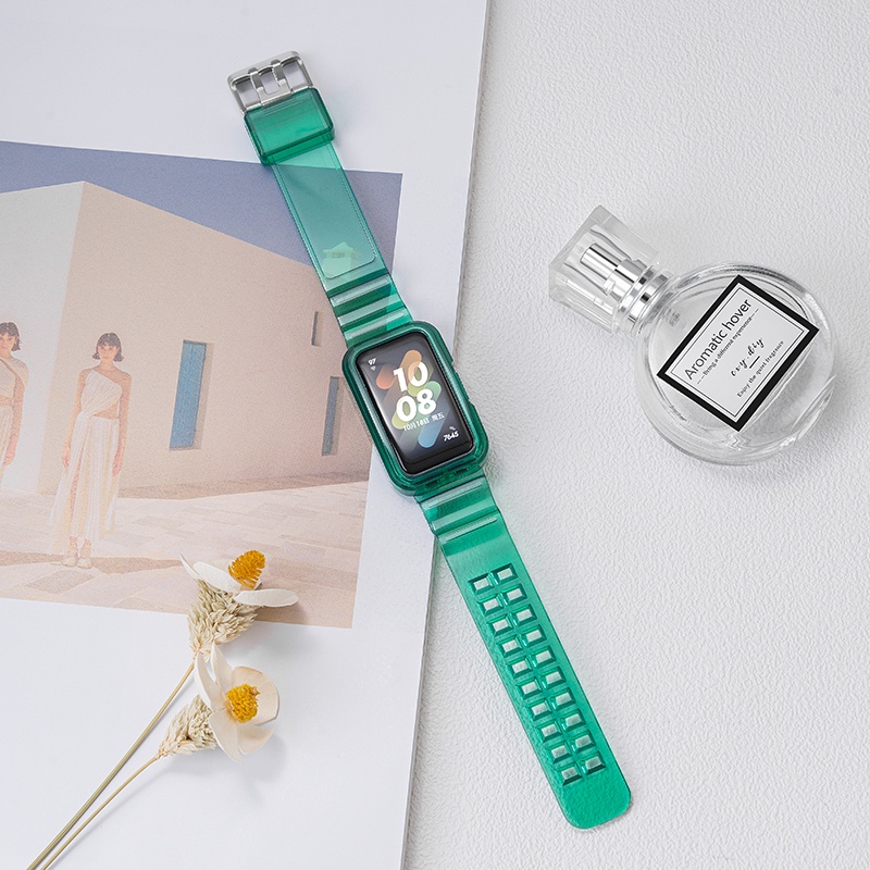 สายนาฬิกาข้อมือ ซิลิโคนใส แบบเปลี่ยน สําหรับ Huawei band รูปที่ 8