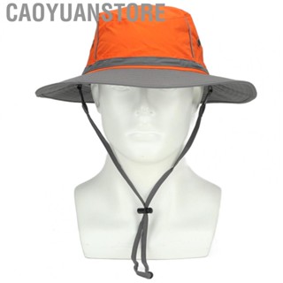 Caoyuanstore Sun Hat  Wide Brim Hiking Hat Lightweight UPF50+ Nylon Adjustable Orange with Reflective Strip for Camping