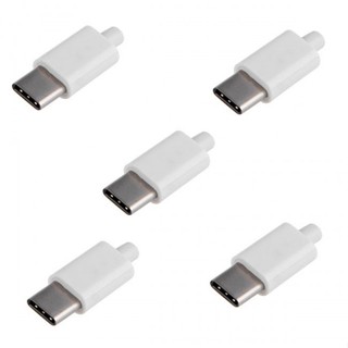 Xiwai ปลั๊กเชื่อมต่อ SMT type C USB-C ตัวผู้ 24pin USB 3.1 พร้อมฝาครอบ SR 3.5 มม. DIY 5 ชุด