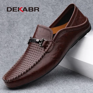 Dekabr รองเท้าโลฟเฟอร์ หนังวัวแท้ แบบนิ่ม หรูหรา คุณภาพสูง แฟชั่นฤดูร้อน สําหรับผู้ชาย ไซซ์ 35-49