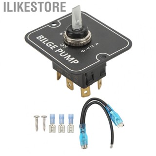 Ilikestore Bilge Pump  Switch  12/24V Overload Protection Bilge Pump Switch Panel Aluminum 3 Way Switch  for Boat