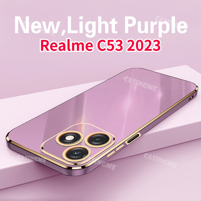 Realme C61 C63 C53 2023 หรูหราชุบสําหรับRealme C53 C55 53C C 53 RealmeC53 เคสโทรศัพท์ซิลิโคนอ่อนนุ่มกันกระแทกปกหลัง