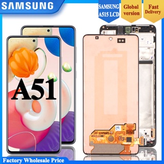 อะไหล่หน้าจอ LCD พร้อมกรอบเซนเซอร์ดิจิทัล แบบเปลี่ยน สําหรับ samsung Galaxy A51 A515 A515F A515F DS A515FD